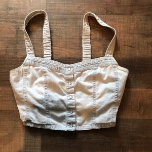 Denim Button Up Crop Tank